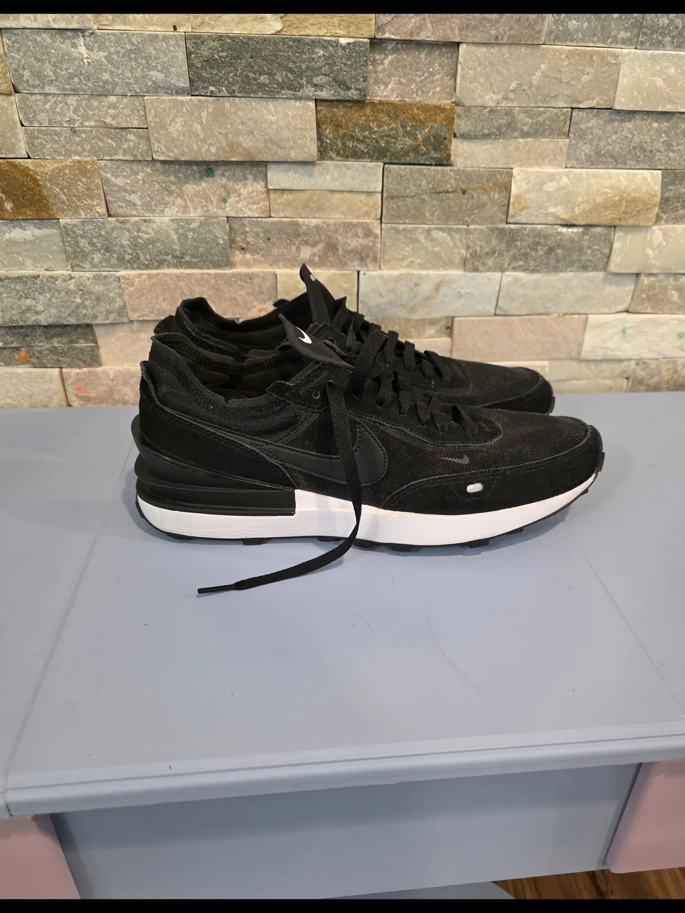 Nike Black Waffle One  Low-Top Sneakers
